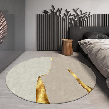 5' x 5' Circular Modern & Creative & Light Luxury Khaki Area Aug